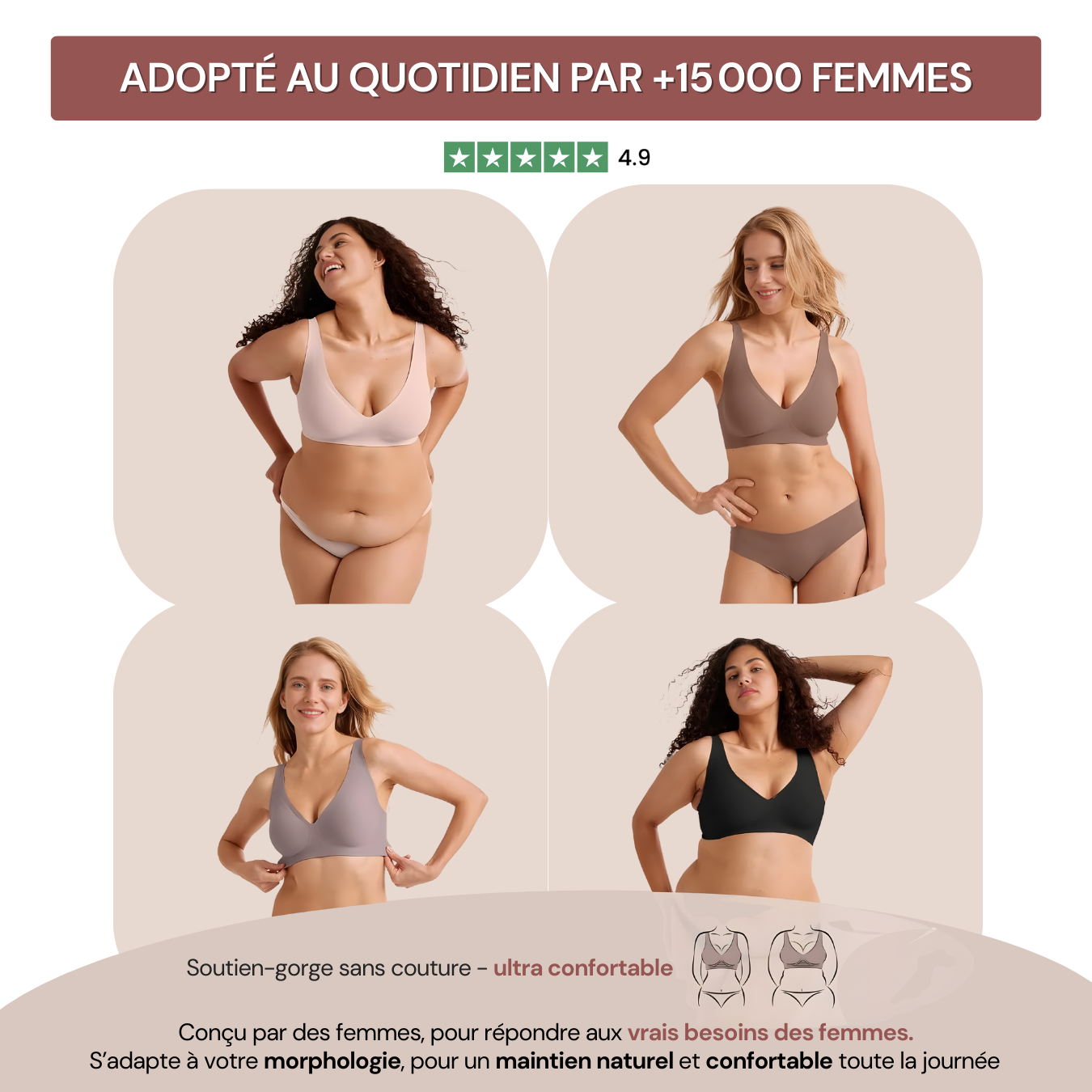 Soutien-gorge sans couture - ultra confortable